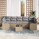  Set vrtnih sofa od 8 komada s jastučićima bež polirattan | shoptok.hr