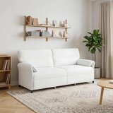 SOFA 100% poliester metalna konstrukcija MDF Šperploča - Bijela 3-sjedalna (180 cm) | shoptok.hr