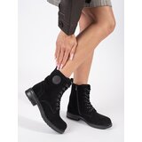 Sergio Leone Women's black nubuck leather black workers by Cijene