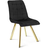  Okretna stolica CIEZA 360, crni baršun, zlatne metalne noge | shoptok.hr