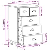  Komoda ASKIM Bijelo 45,8 x 40 x 79 cm Čvrsto borovo drvo | shoptok.hr