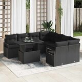  Sjedeća garnitura za vrt 9 kom. Crna Poli ratan 232 x 234 x 85 cm | Shoptok.si