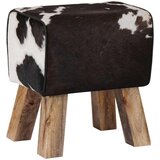  Klupa 40 x 30 x 45 cm Prava koža Crna i bijela | shoptok.hr