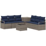  Set sofe 8 kom. Siva i tamnoplava Poli Rattan i čelik | shoptok.hr