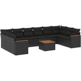  The Living Store Vrtna sedežna garnitura 11-delna z blazinami črn poli ratan - Vrtna Sedežna Garniture, (21443427) | Shoptok.si