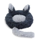 Family Christmas Mačja postelja z ušesi okrogla 40cm črno / siva | Shoptok.si