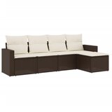  5-dijelni set vrtnih sofa s jastucima poliratan smeđi | shoptok.hr