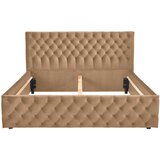 home24 OBLAZINJENA POSTELJA 200 cm x 140 cm , tekstil svetlo rjava | Shoptok.si