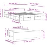 vidaXL Posteljni okvir s predali bel 150x200 cm inženirski les | Shoptok.si