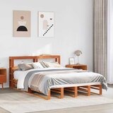 Maison Chic Posteljni okvir - Dvoposteljna postelja - Zakonska postelja brez vzmetnice vošč. rjav 150x200 cm borovina-J13104, (21759707) | Shoptok.si