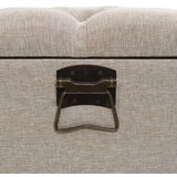 vidaXL Klop za shranjevanje z naslonjalom 110 cm krem blago | Shoptok.si