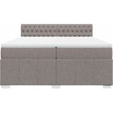  Krevet s oprugama i madracem smeđesivi 200x200 cm od tkanine | shoptok.hr