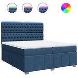 vidaXL Krevet s oprugama i madracem plavi 200 x 200 cm od tkanine | shoptok.hr