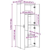  Visoka komoda bijela 70x35x180 cm od konstruiranog drva | shoptok.hr