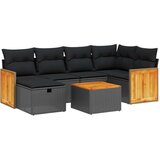  7-dijelni set vrtnih sofa od poliratana s jastucima crni | shoptok.hr
