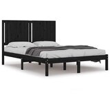  Okvir za krevet od masivne borovine crni 140 x 190 cm | shoptok.hr