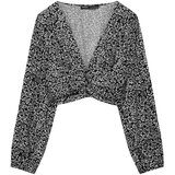 Pull&Bear Bluza črna / bela | Shoptok.si