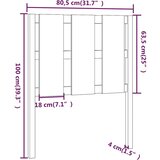  Uzglavlje za krevet crno 80,5 x 4 x 100 cm od masivne borovine | shoptok.hr