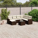 vidaXL 8-dijelni set vrtnih sofa s jastucima smeđi od poliratana | shoptok.hr