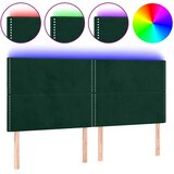  LED uzglavlje tamnozeleno 200x5x118/128 cm baršunasto | shoptok.hr