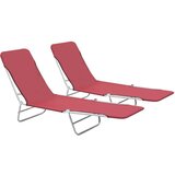  Sklopive ležaljke 2 kom čelik i tkanina crvene | shoptok.hr