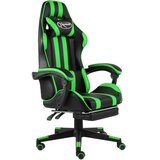  Igraća stolica od umjetne kože s osloncem za noge crno-zelena | shoptok.hr