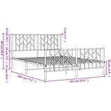  Metalni okvir kreveta uzglavlje i podnožje crni 135x190 cm | shoptok.hr
