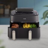 Philips 5000 series NA551 /00 fryer Double 9 L Stand-alone 2750 W Hot air fryer Black, Silver Cijene