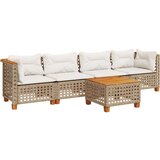 vidaXL 5-dijelni vrtni set sofa s jastucima bež od poliratana | shoptok.hr