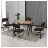 Hanah home Set Trpezarijski sto i 4 stolice Dubai Brown Walnut | Eponuda.com