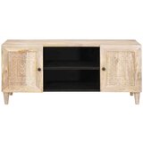 vidaXL TV ormar s policom Bijelo 105 x 33 x 46 cm masivno drvo manga | shoptok.hr