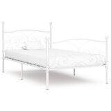 Furnova Posteljni okvir z letvenim dnom bel kovinski 100x200 cm, (21936080) Cene