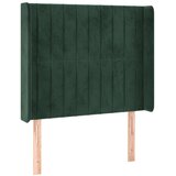 vidaXL Box spring postelja z vzmetnico LED tem. zelena 80x200 cm žamet, (20937774) | Shoptok.si