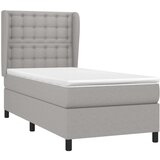  Okvir kreveta s oprugama i madrac svjetlosivi 80x200cm tkanina | shoptok.hr