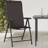 vidaXL Zložljivi vrtni stoli 8 kosov črna kava poli ratan