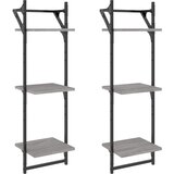  The Living Store Stenske police s prečkami 2 kosa siva sonoma 30x25x100 cm - Stenska Polica, (21503026) | Shoptok.si