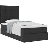 vidaXL Otomanski posteljni okvir z vzmetnico črn 90x190 cm blago | Shoptok.si