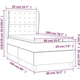  Okvir kreveta s oprugama i madrac krem 80x200 cm od tkanine | shoptok.hr