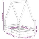  Otroški posteljni okvir bel 70x140 cm trdna borovina, (20916889) | Shoptok.si