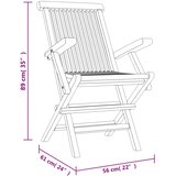  Sklopive vrtne stolice 2 kom sive 56x61x89 cm masivna tikovina | shoptok.hr