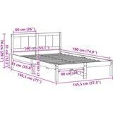  Krevet u wax smeđoj boji Wax smeđa Masivna borovina 140 x 190 cm | shoptok.hr