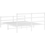  Metalni okvir kreveta uzglavlje i podnožje bijeli 150 x 200 cm | shoptok.hr