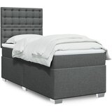 vidaXL Krevet s oprugama i madracem tamnosivi 90x200 cm od tkanine | shoptok.hr