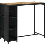  Barski stol sa stalkom za pohranu crni 120x60x110 cm poliratan | shoptok.hr