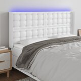  LED uzglavlje bijelo 163x16x118/128 cm od umjetne kože | shoptok.hr