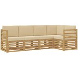  Set vanjskih sofa 5 pcs Bijela i bež 245 x 126,5 x 73 cm | shoptok.hr