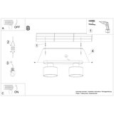  Stropna svetilka SAVAR 2 črna, (21347724) | Shoptok.si