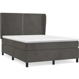  Box spring postelja z vzmetnico temno siva 140x200 cm žamet, (20725754) | Shoptok.si