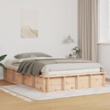 vidaXL Posteljni okvir s prostorom za shranjevanje 140x200 cm Trden bor u
