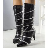 Gemre Black and silver insulated Nevzo heeled boots Cene